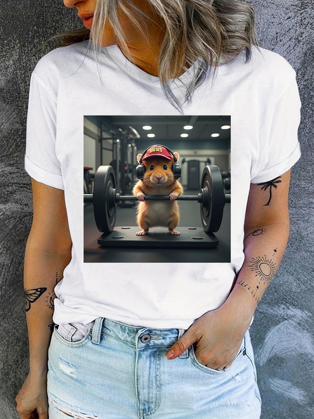 

Cute Peace Hamster Funny Meme T Shirt Women Retro Fashion Short Sleeve Tshirts Tops Casual Tshirt Aesthetic Clothes Harajuku 4XL