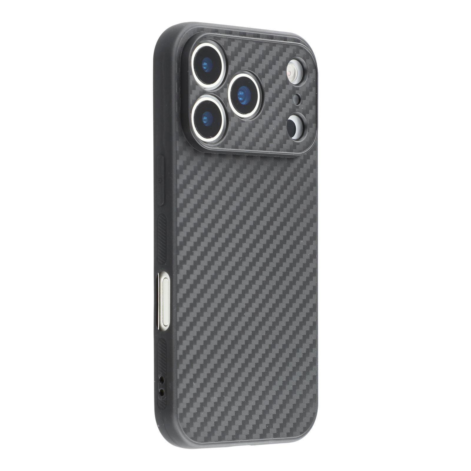 

For iPhone 17 Pro Case Flexible TPU Carbon Fiber Texture Shockproof Phone Cover A