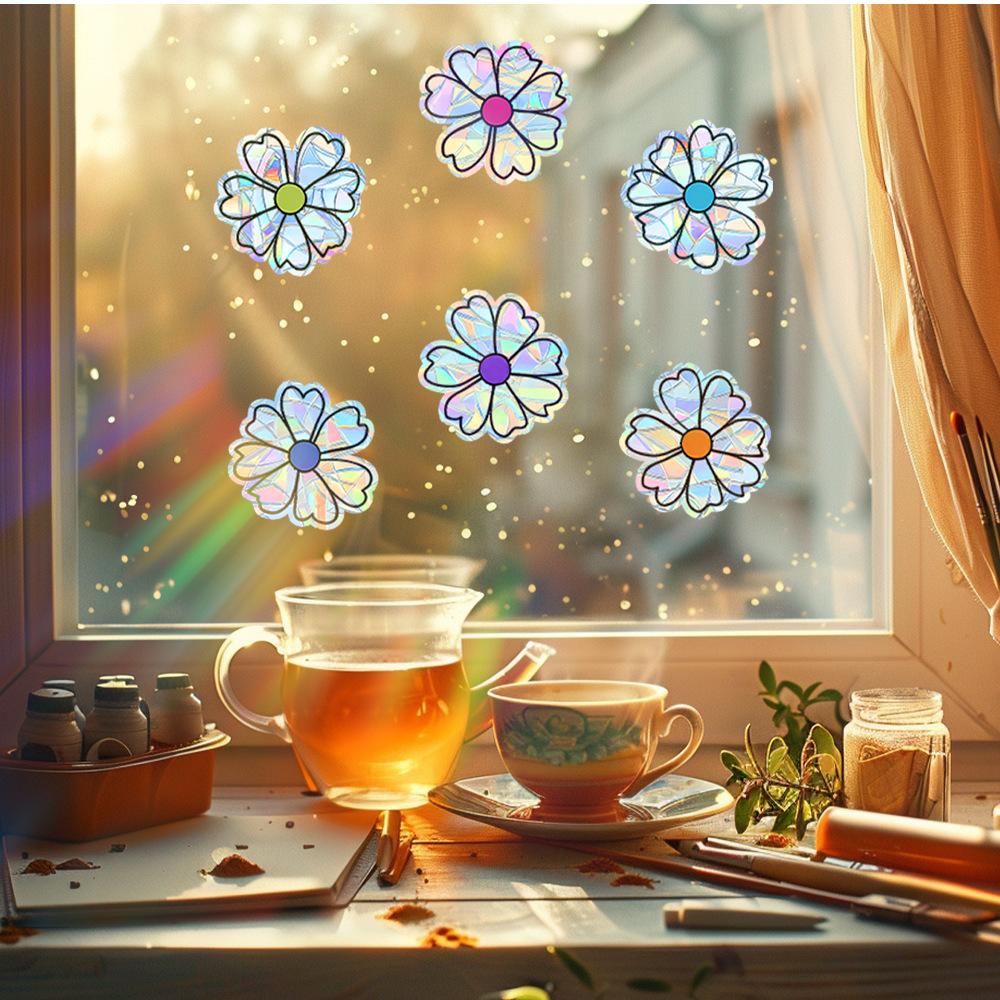 Simple and Colorful Small Flower Stickers for Home Beautification and Decoration of Glass Windows