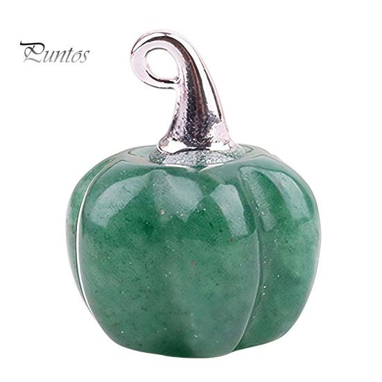 Colorful Pumpkin Charms Natural Crystal Pendant, Mini Carved Stone Charm with Halloween Decorations for Home Metal Hook, Micro Landscape Decor,