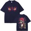 Anime Demon Slayer Akaza Eyes Graphic T-shirt Men's Women Clothing Casual Vintage T Shirts Male High Quality Pure Cotton Tshirts