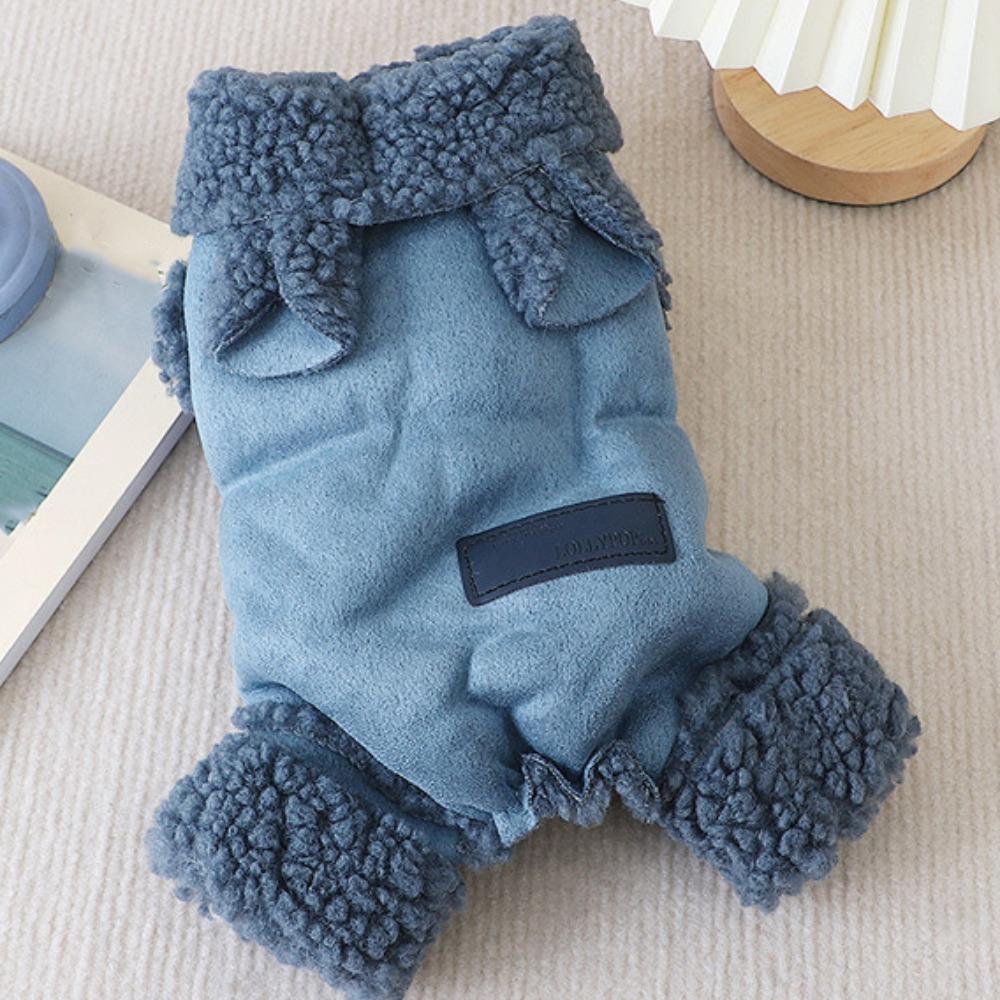 

Warm Dog Jumpsuit Thicken Winter Dog Costume Cozy Pet Overcoat Daily Walk XL синій