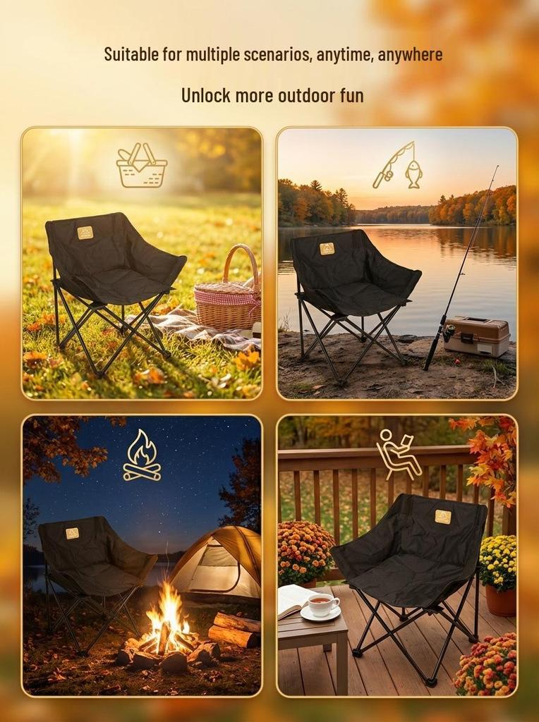Ultra-Light Portable Folding Moon Chair for Outdoor Camping & Fishing