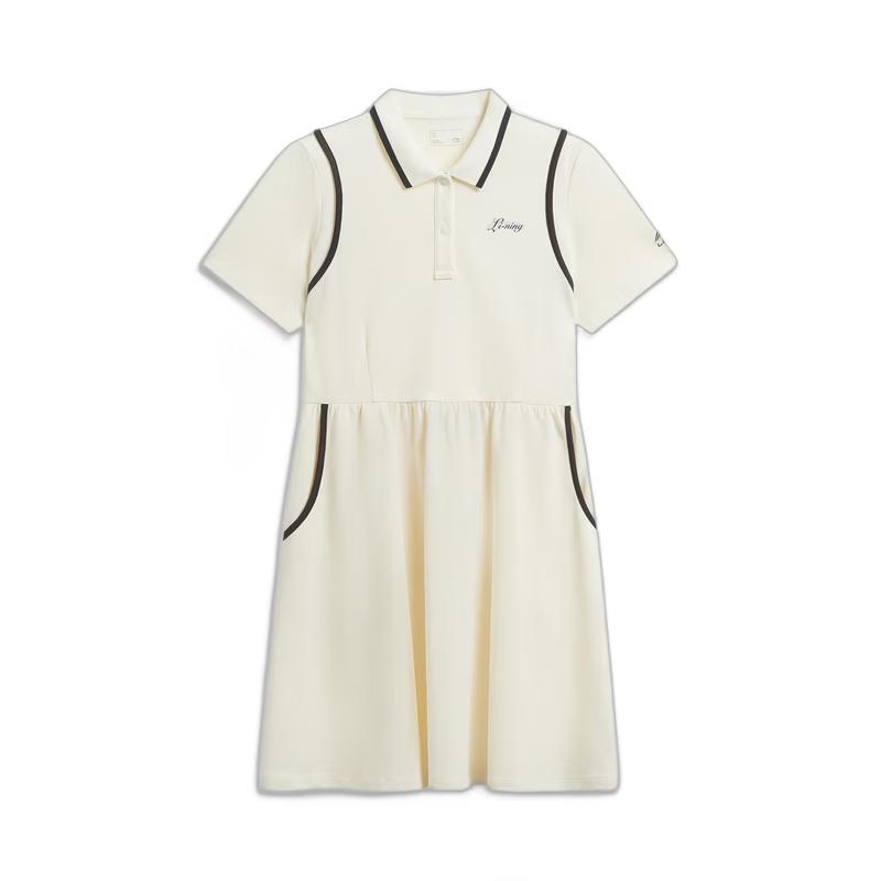 Li-Ning Youth Girl s 2026 Spring/Summer Ice-Feel Anti-Bacterial Polo Dress YSKW062 S (150)
