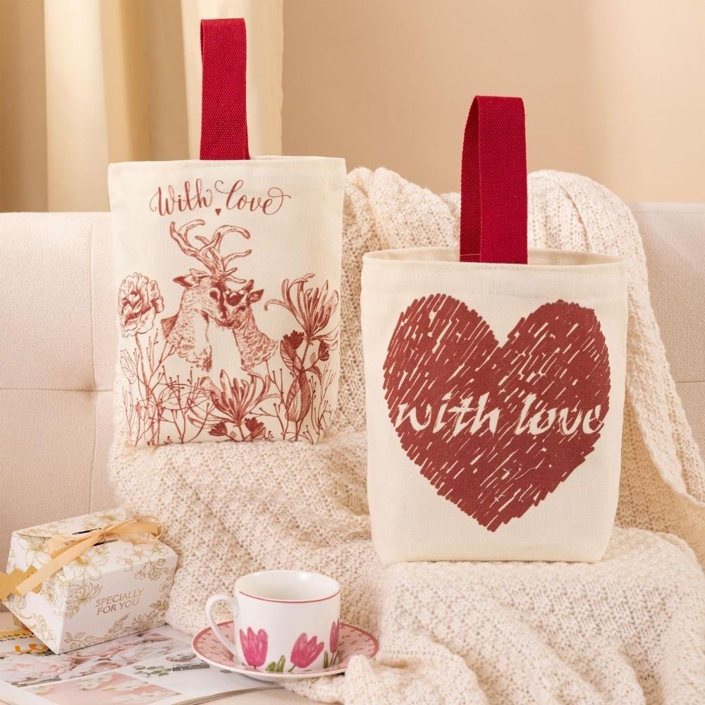 Wooden Ring Brocade Red Envelope Handheld New Year Money Bag Cloth Money Pocket  Lady Girls Women