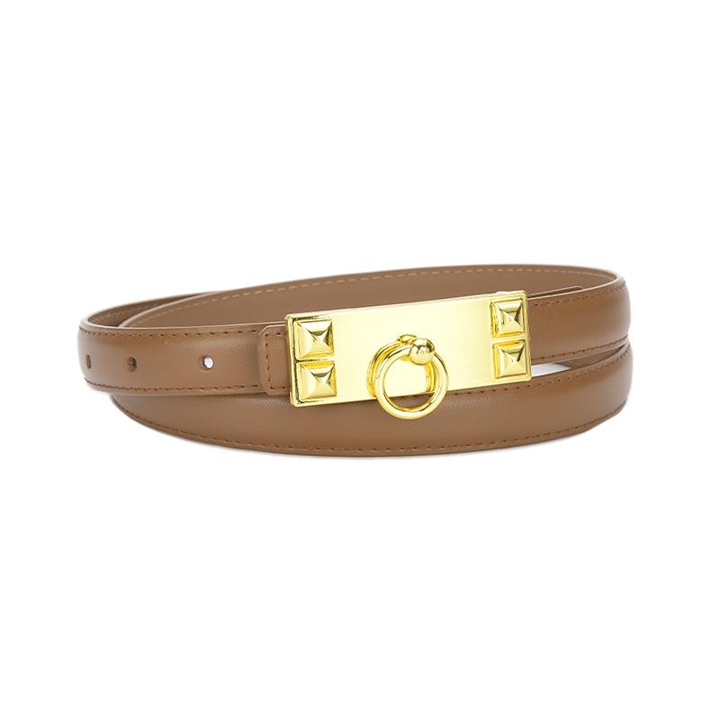 New Summer Dress with Thin Belt Commuter Style Double-sided Second-layer Women's Thin Belt with Jeans and Casual Pants