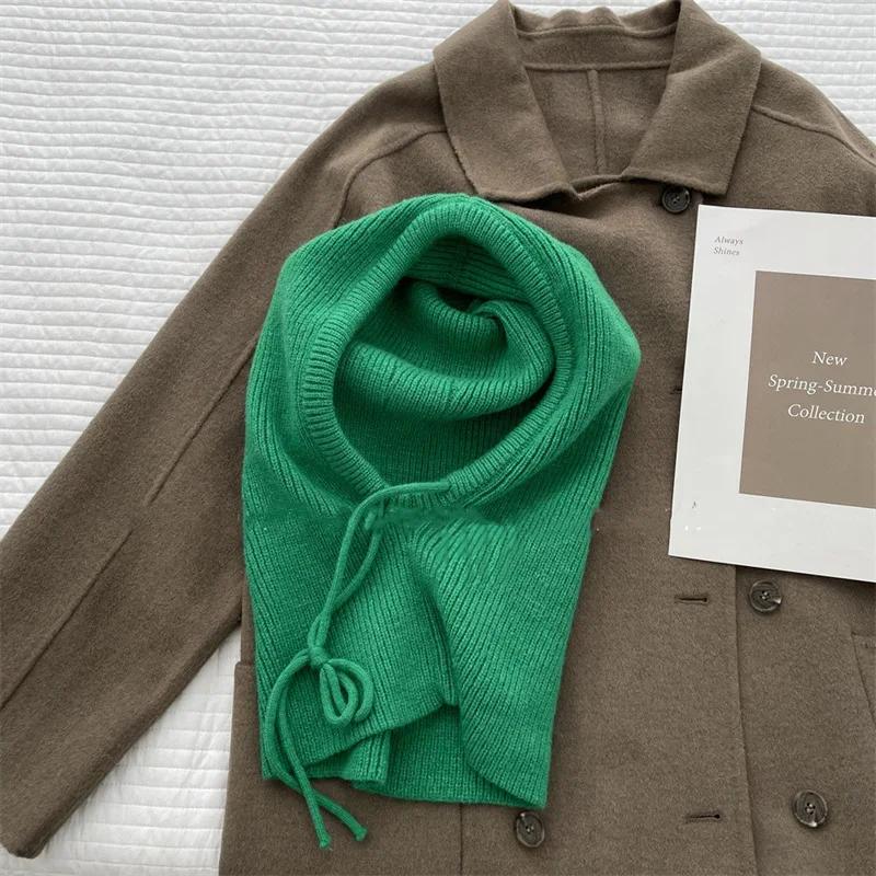 Gestrickte Kapuzenmützen Winter Sturmhaube Hüte Frauen Koreanischen Stil Outdoor Wärmer Kordelzug Hüte Einteiliges Neck Collar Beanie Cap