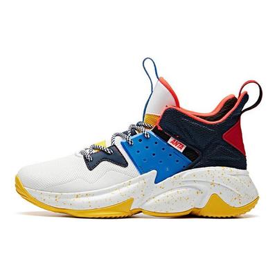 Orta Bilekli Performans Basketbol Ayakkabıları Erkek Spor Ayakkabı Beyaz Mavi Sarı 91941181-2