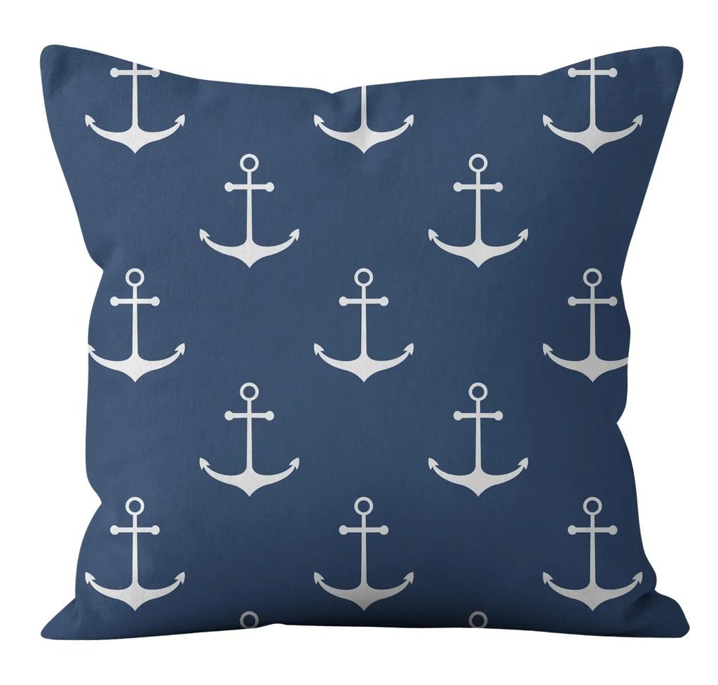 Modern Fashion Nordic Sofa Simple Cushion Cover Living Room Decoration Pillow Cover Navy Blue Geometric Pillow Cover