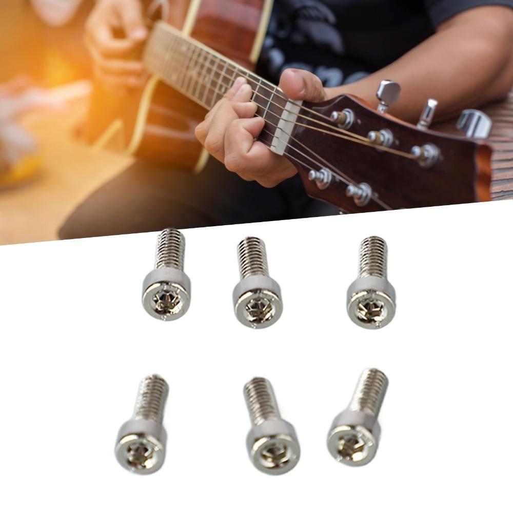 6PCS Black Golden Silver Bridge Saddle Screws Metal Guitar Mounting Screws Electric Guitar серебряный