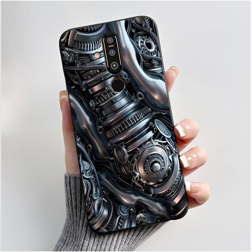 Case For Nokia 8.1 Plus/Nokia X71 Phone Casing Vast Grasslands With Beautiful WildFlowers Pattern Soft Black Anti-Scratch Case