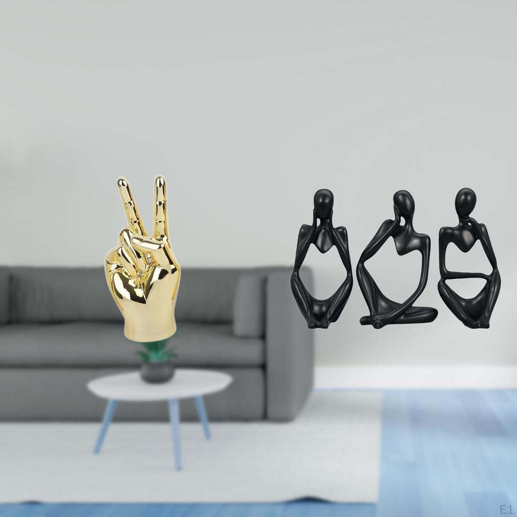 Creative Hand Gesture People Sculpture Set for Home Living Room Desk Bookshelf Decoration Unique