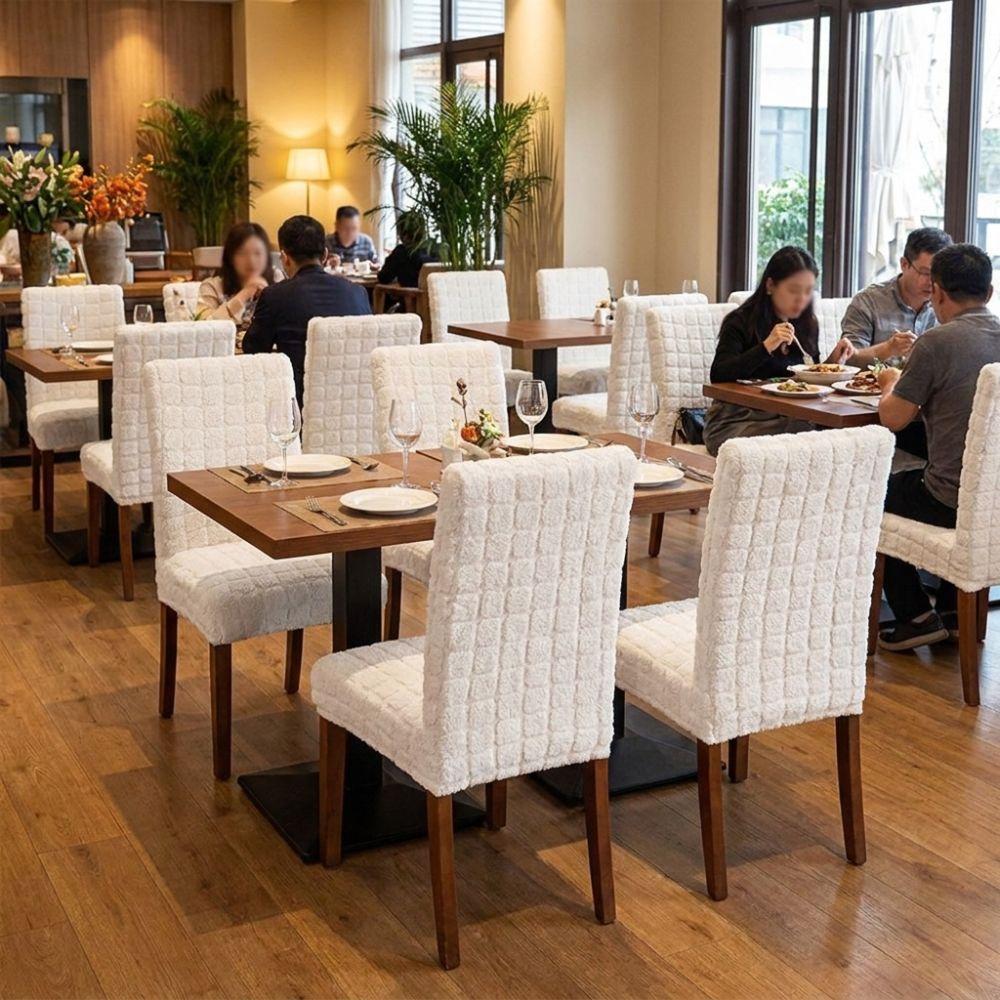 Textured Dining Chair Cover High Elastic Stretch Chair Cover Jacquard Chair Slipcovers Office