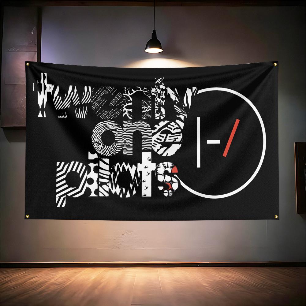 Rock Music Flag 3x5ft For Twenty One Pilots Fans Banner Hd Print Brass Grommet Garage Bedroom Living Room Dorm Wall Decor Tapest