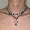 Starburst Double Layer Men's Necklace: Trendy, Light Luxury Hip Hop Style, Unisex Clavicle Chain