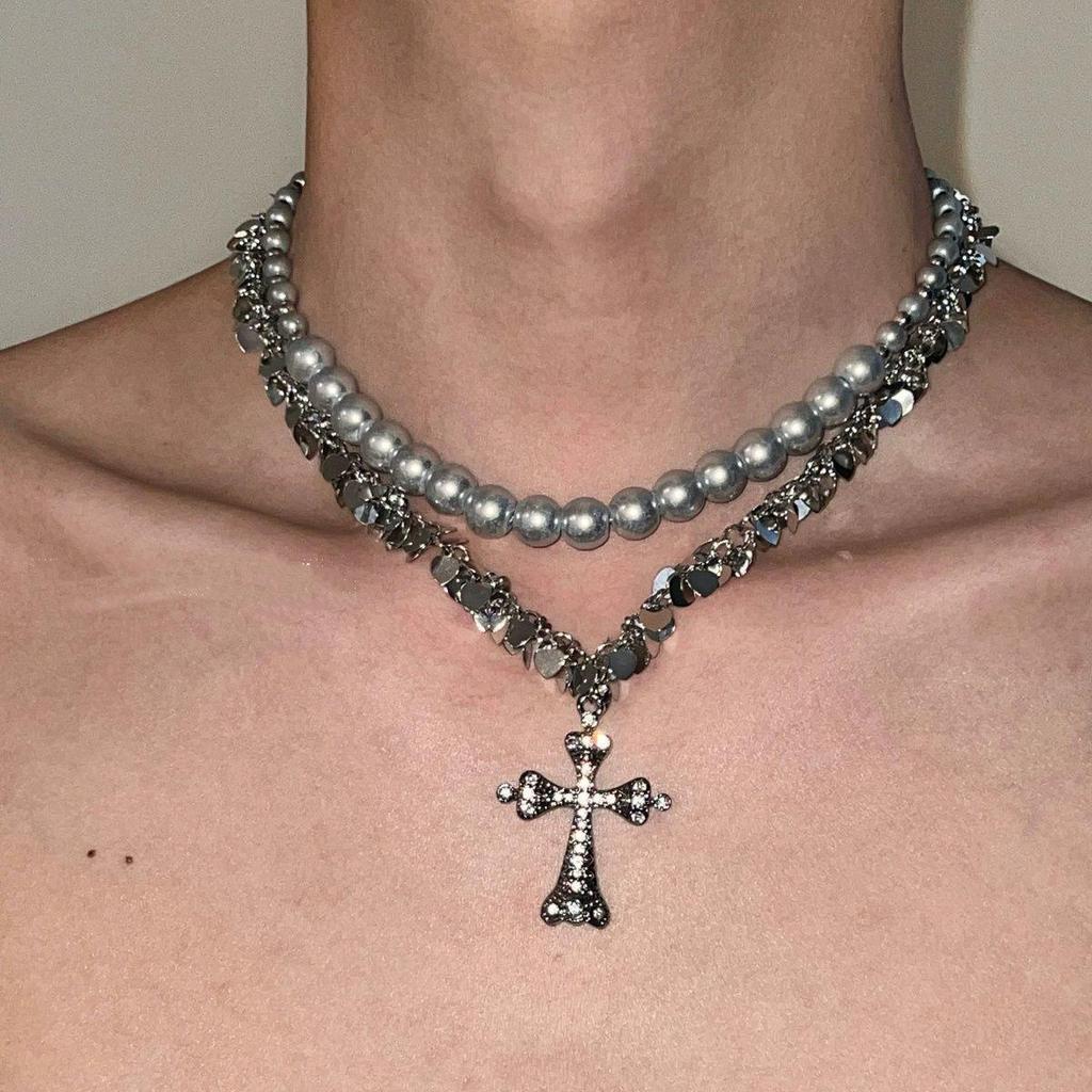 Starburst Double Layer Men's Necklace: Trendy, Light Luxury Hip Hop Style, Unisex Clavicle Chain