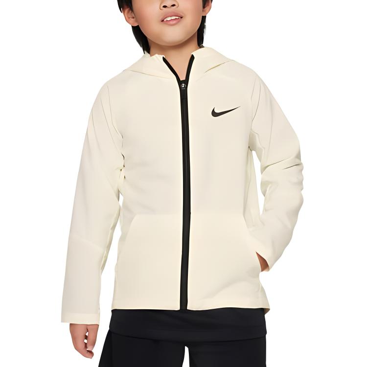 Nike Jacke Kinder Einfarbig Reißverschluss Kapuze Lässig Kinderjacken Weiß DO7095-113