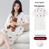Gureide Women's Summer Cotton Short Sleeve Nightdress with Chest Pads