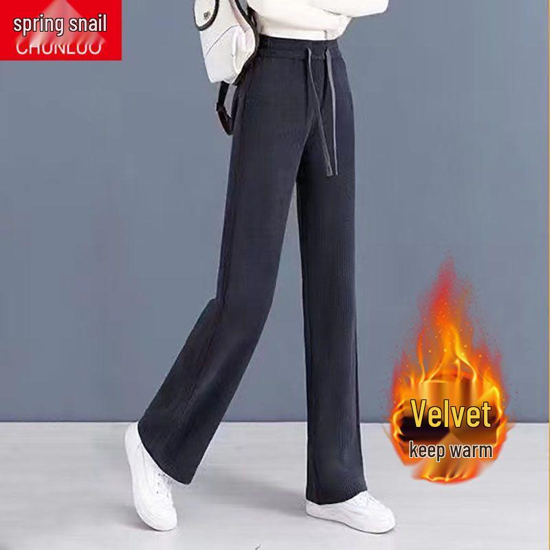 Damen Cord-Fließende Weitbeinige Hose - Große Größen, Einfarbige, Frühling/Herbst