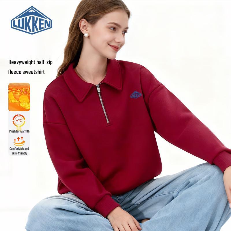 LUKKEN Women s Fleece-Lined Half-Zip Polo Sweatshirt 2XL