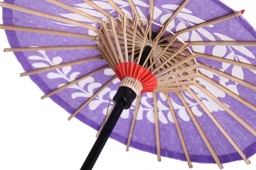 Yamamoto Bamboo Craft Shop Mini Japanese Umbrella Set - Purple Wisteria & Red Wisteria - Traditional Japanese Umbrella - Home Decor, Gift Umbrella (Pu