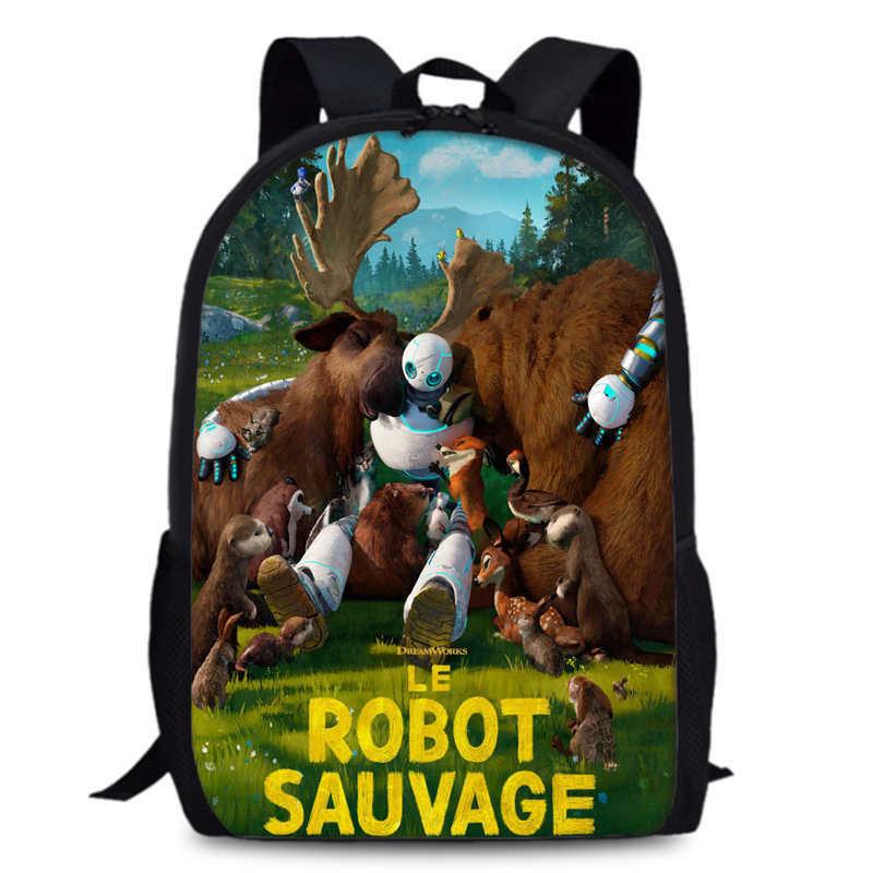 Large Capacity Wild Robot 15 Inch Backpack For Students And Children In Versatile Colors