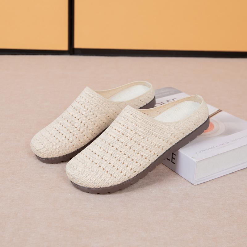 New Women's Flat Half Slippers - Fashionable Breathable and Comfortable Arch Support Not Tired Feet Non-slip Wear-resistant Cushioning Shoes