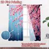 2D FLAT PRINTING 2pcs Curta (easter Decor) Spring Blossoms In Blue Modern Pattern Curta Versatile Polyester Curta