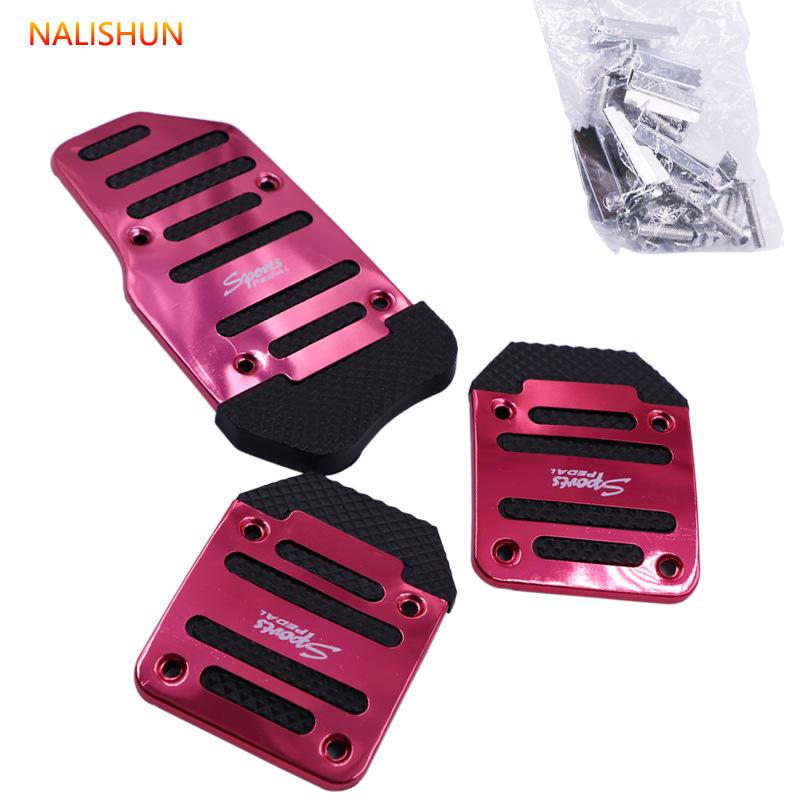 Universal Anti-Slip Aluminum Alloy Pedal Covers for Manual Transmission: Brake, Clutch, Accelerator
