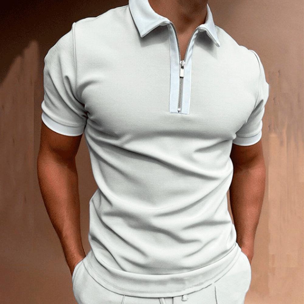 

Мужская футболка с короткими рукавами, застежкой-молнией и обтягивающим воротником сзади, летняя футболка для гольфа, дышащая уличная одежда 4XL