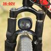 3-1PZ 2 in 1 Faro per E-Bike Lampada per E-Scooter Faro Impermeabile con Clacson per Moto Illuminazione Anteriore LED per Bicicletta Elettrica 36V-60V