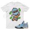 White SKI BABY Shirt for J1 4 University Blue Tech Grey Cement 1 Powder UNC