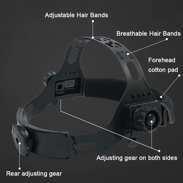 Maschera per saldatura con oscuramento automatico, ampia visuale, colore reale, maschera per saldatura con oscuramento automatico, resistente alle alte temperature, 130℃