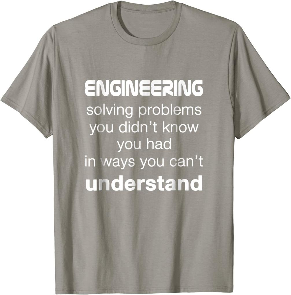 Cool Engineer / Engineering T-shirt About Solving Problems Discount Unique T Shirt Cotton T Shirts for Men Printed On