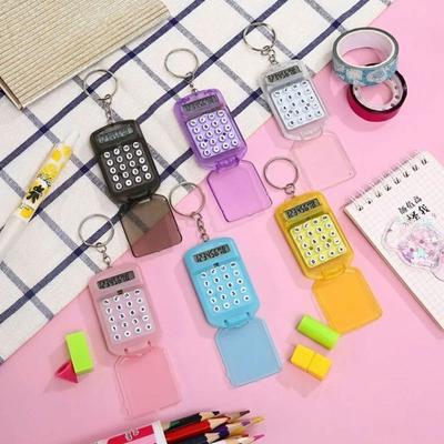 8 Digits Display Key Chain Multifunctional Student Stationery Portable Calculator  Student