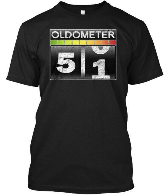 

Fun Oldometer 51st Birthday Gift Funny T-Shirt Made in the USA Size S to 5XL 3XL