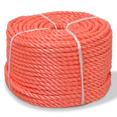 Vidaxl Skręcana Linka Z Polipropylenu, 12 Mm, 250 M, Pomarańczowa
