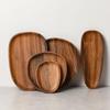 Acacia Wood Tray - Irregular Shape Fruit and Snack Display Plate for Afternoon Tea Set