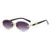 Trendy Frameless Oval Sunglasses - Hot Girl Hip-Hop Fashion Statement