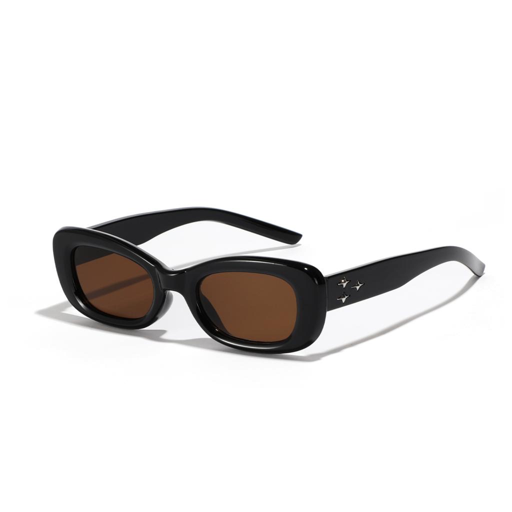 Glasses Rectangle Star Sunglasses Men'S Versatile Personality Rivet Square Sunglasses Women'S Feeling