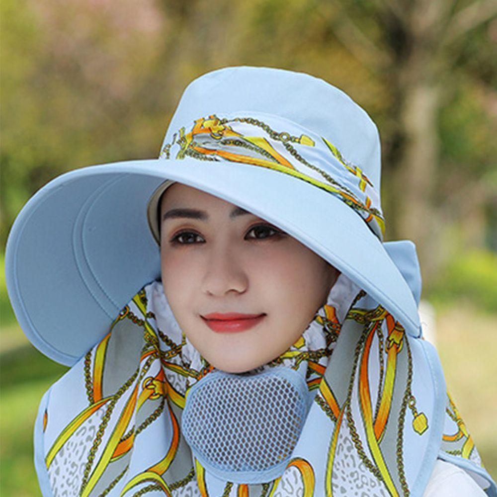 Fishing Caps Outdoor With Neck Flap Women Sun Hat Summer UV Protection Flower Print Bucket Hat