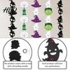 Felt Halloween Bunting Party Hanging Garland Creepy Pumpkin Ghost Skull Witch Hat Festival Celebration Decor Streamer Horror Banner Backdrop
