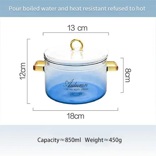 Gradient Color Glass Saucepan Pot With