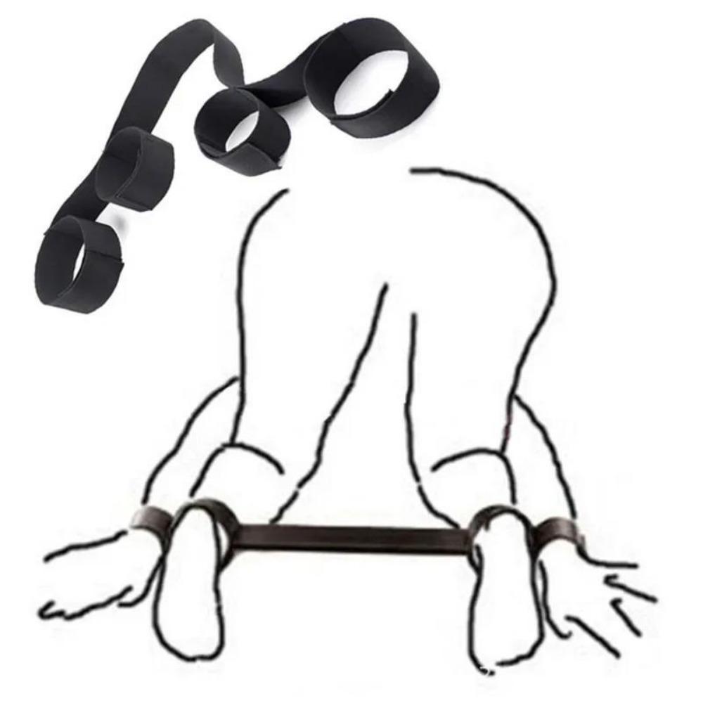 Bondage Set King Size Bettfesseln Verstellbare Riemen Sexfesseln Handschelle Handgelenk Fußgelenk Fessel & Augenbinde Sexspielzeug für Paare