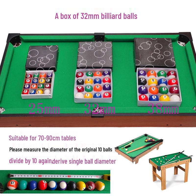 Mini Conjunto de Sinuca Infantil: Brinquedo Bola 8 Preto 25-44mm - Tamanho de Tênis de Mesa