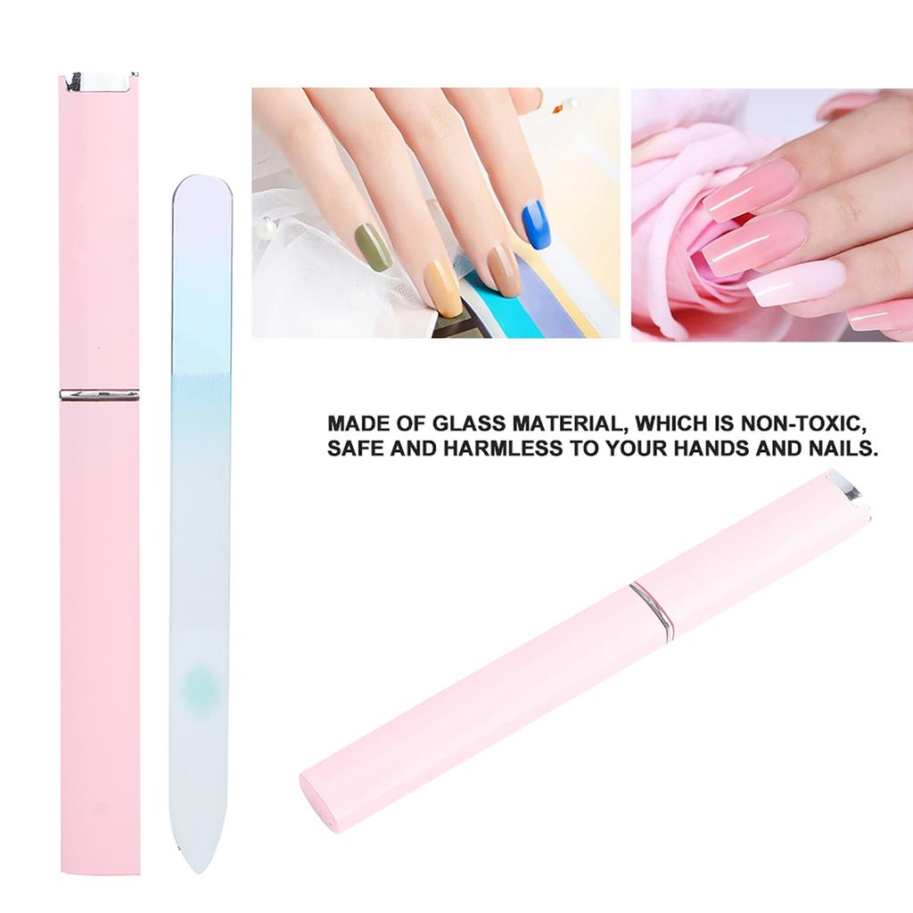 Glass Nail File Manicure Pedicure Tool Nail Sanding Glass Files Polishing (Blue)