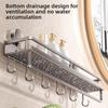 No Drill Suction Cup Bathroom Storage Rack, Wall Mount Space Aluminum Toilet Organizer for Washroom