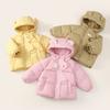 Toddler Baby Winter Coat Unisex Cartoon Bear Ear Hooded Padded Jacket Cute Thick Warm Quilted Outerwear for Infant Boys Girls