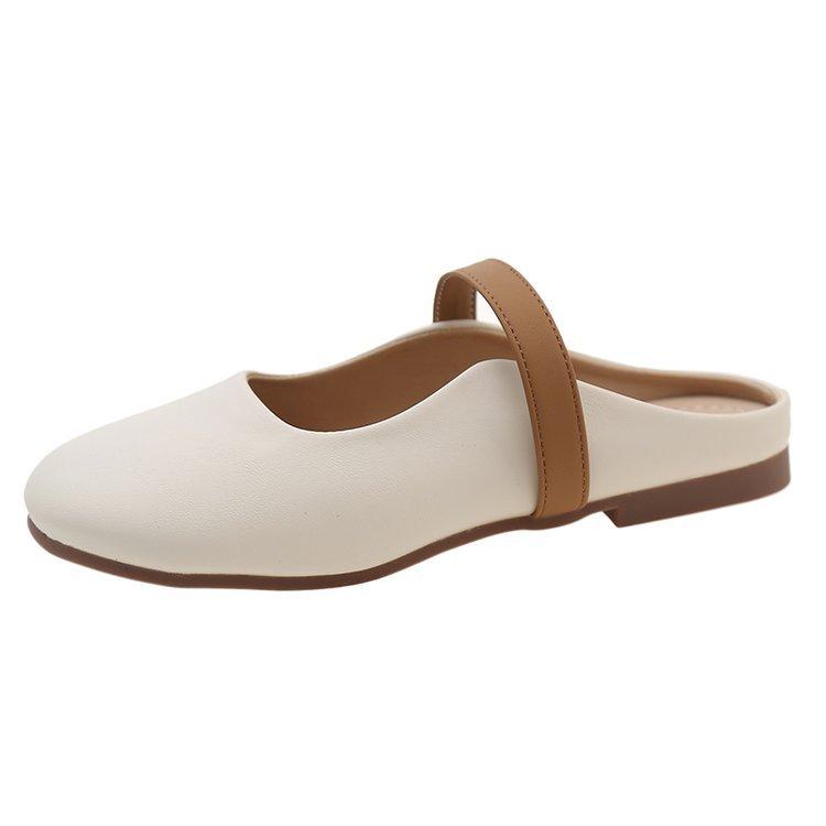 Stepping on shit feeling bag head slippers women's 2025 new soft bottom versatile flat bottom one pedal pregnant women half drag sandals women trend