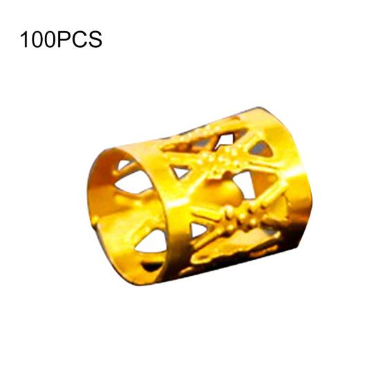 100Pcs Fashion Solid Color Aluminum Women Braiding Hair Rings Clip Decoration